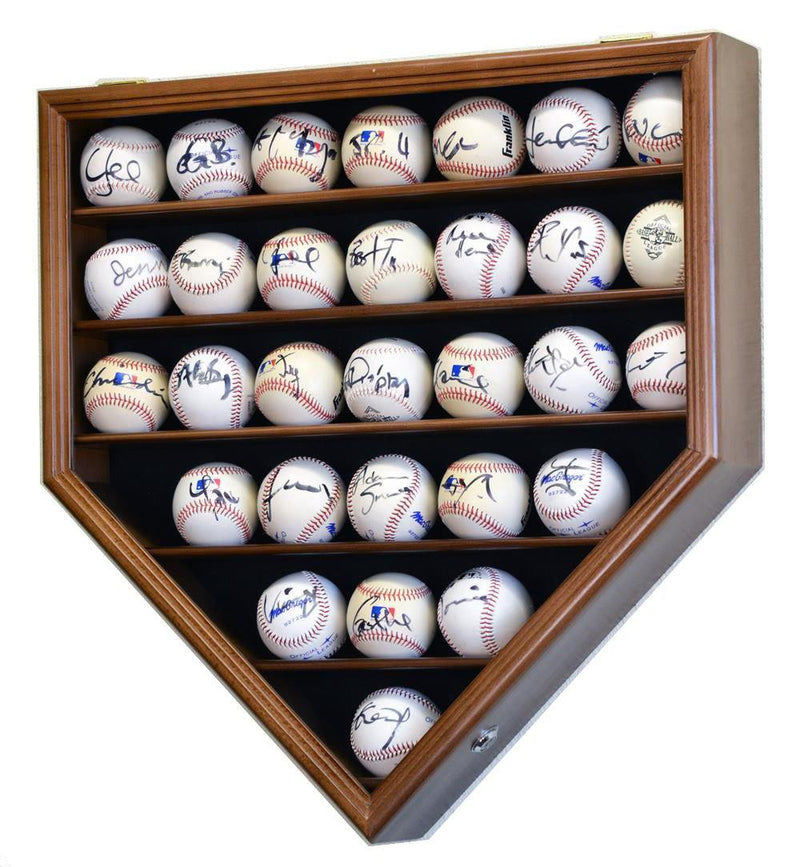 30 Baseball Ball Display Case Cabinet - Home Plate Shaped - sfDisplay.com