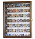 Mirrored Back Military Challenge Coin Display Case Cabinet - sfDisplay.com