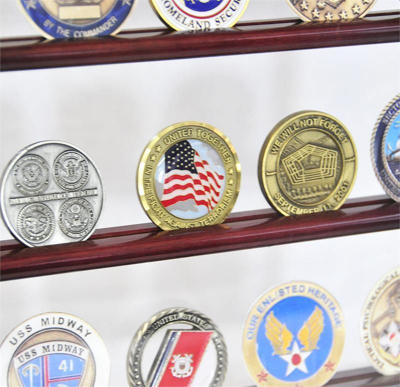 4 Shelves Military Challenge Coin Curio Stand Rack - sfDisplay.com