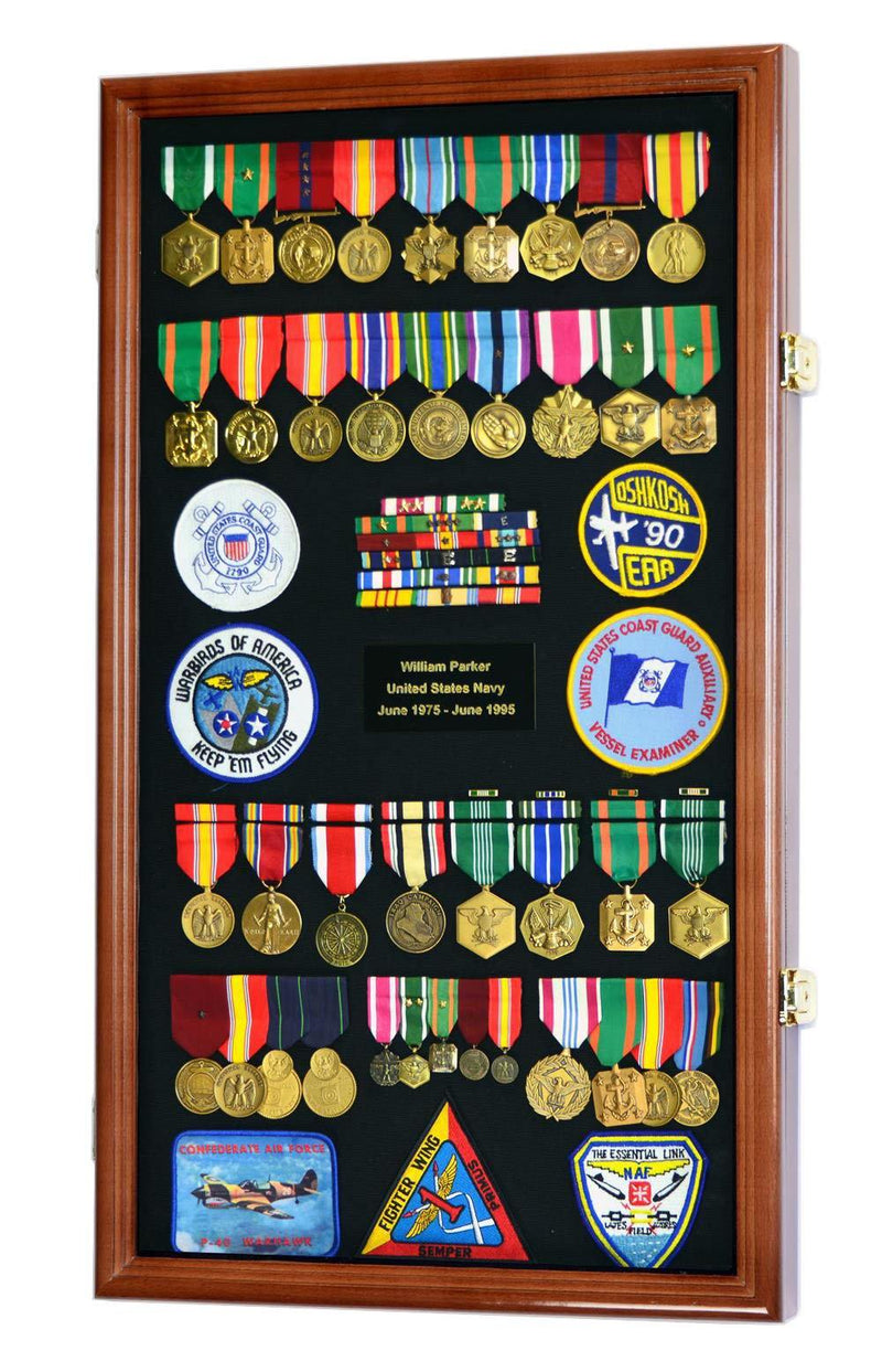 Large Military Medals, Pins, Patches, Insignia, Ribbons, Flag Display Case Cabinet - sfDisplay.com