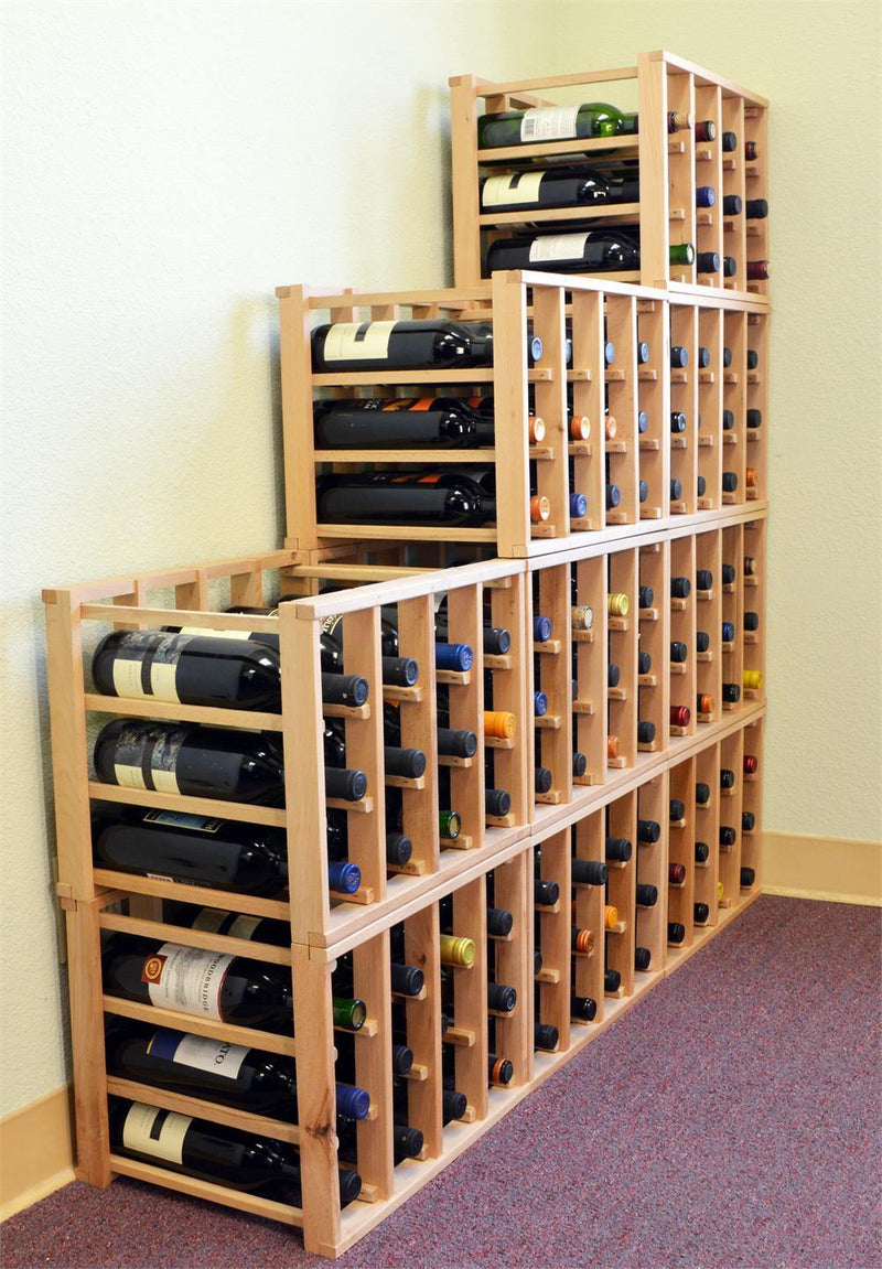 24 Bottle Modular Stackable Wine Rack (Stack As Many Sets Together) - sfDisplay.com